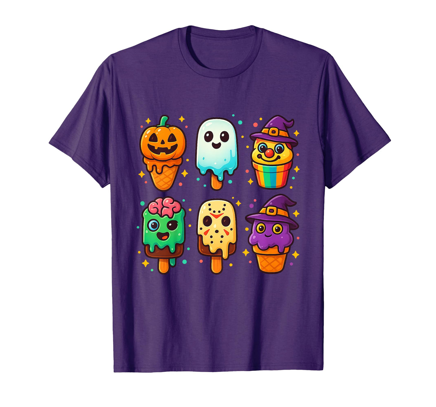 Funny Horror Ice Cream Pops Summerween Halloween Candy Kids T-Shirt