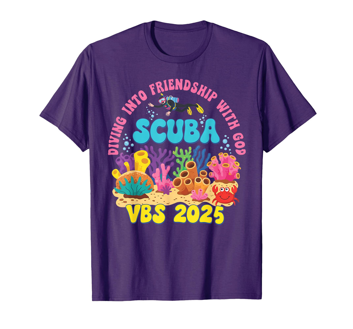 Diving Into Friendship With God Beach Scuba VBS 2025 T-Shirt