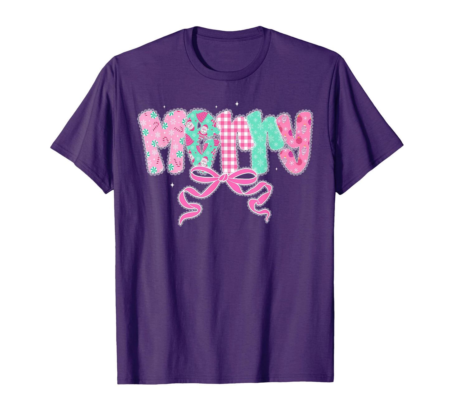 Coquette Bow Merry Christmas Xmas Family Pajamas Holiday T-Shirt