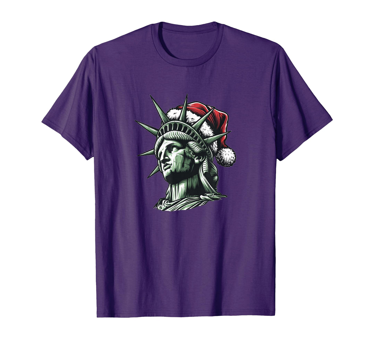Xmas Liberty with Patriotic Santa Claus Hat Costume T-Shirt