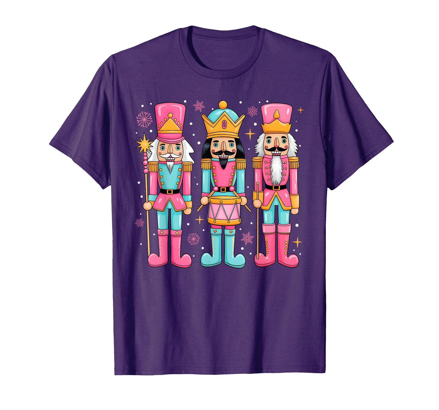 Merry Christmas Pink Nutcracker Women Kids Girl Ballet Dance T-Shirt