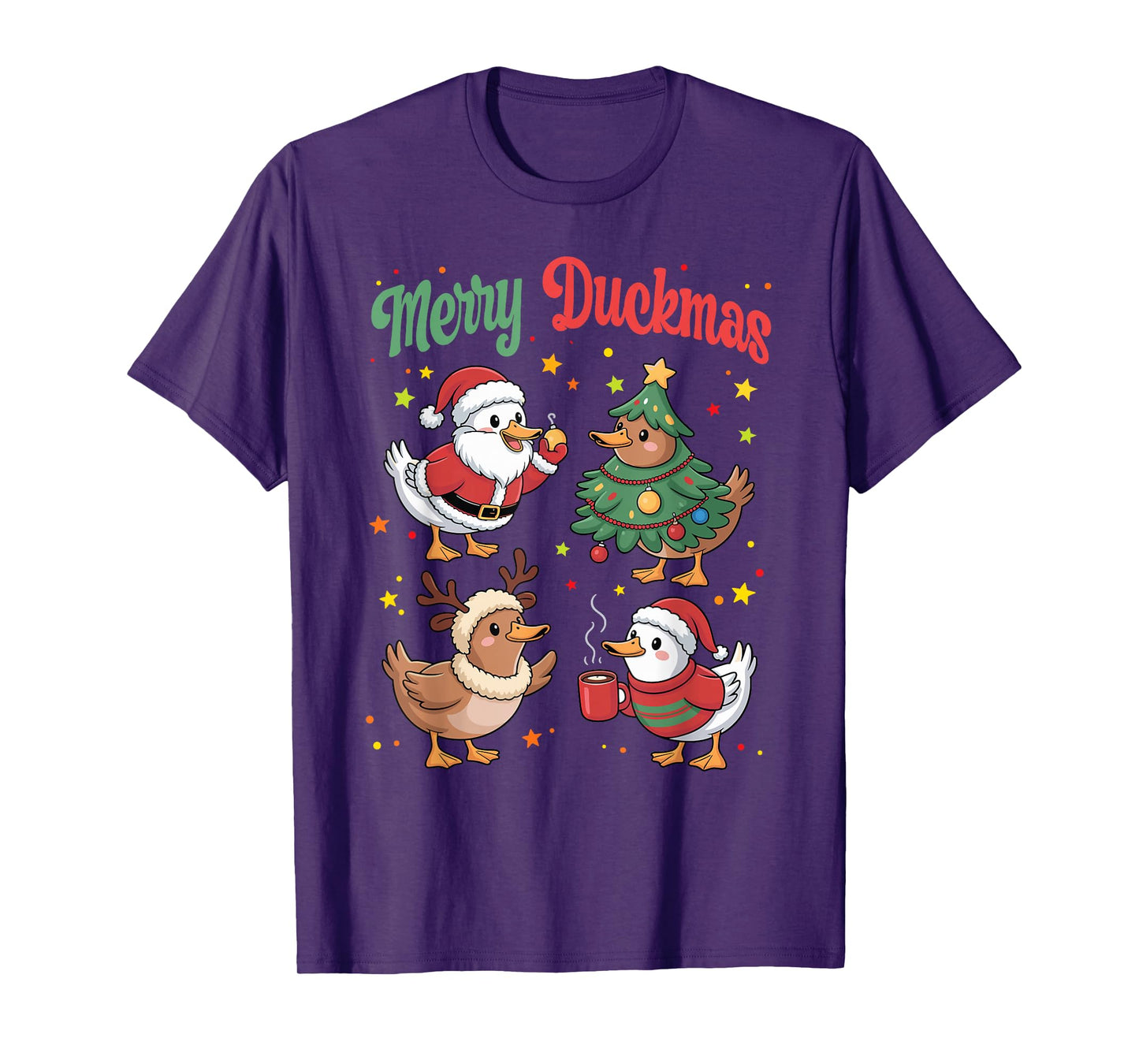Merry Duckmas – Funny Christmas Ducks Holiday Design T-Shirt