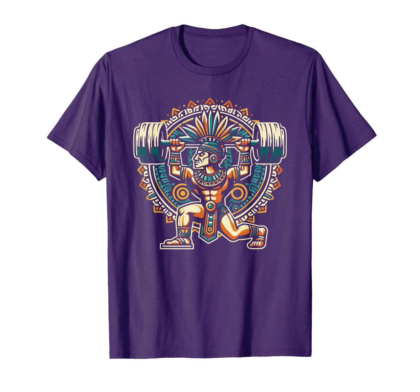 Aztec Warrior Gym Weightlifting Bodybuilding Workout T-Shirt