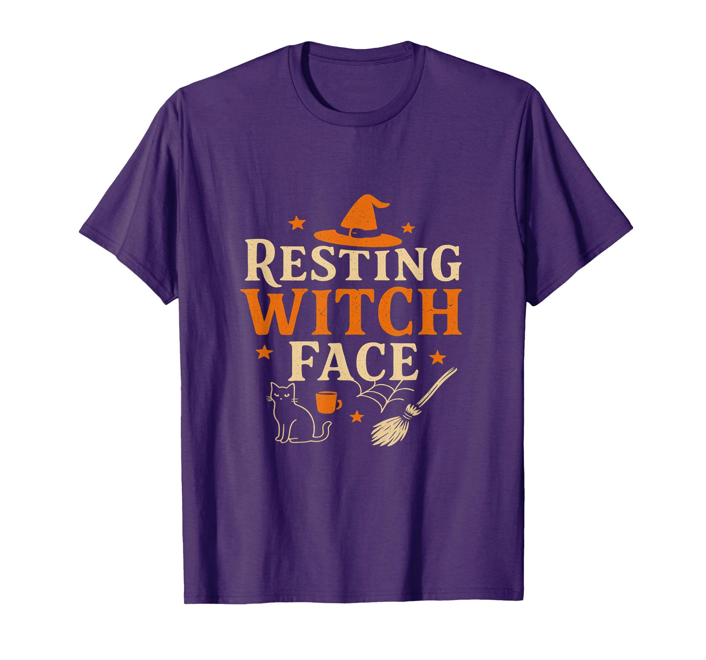 Resting Witch Face Funny Halloween Lettering T-Shirt