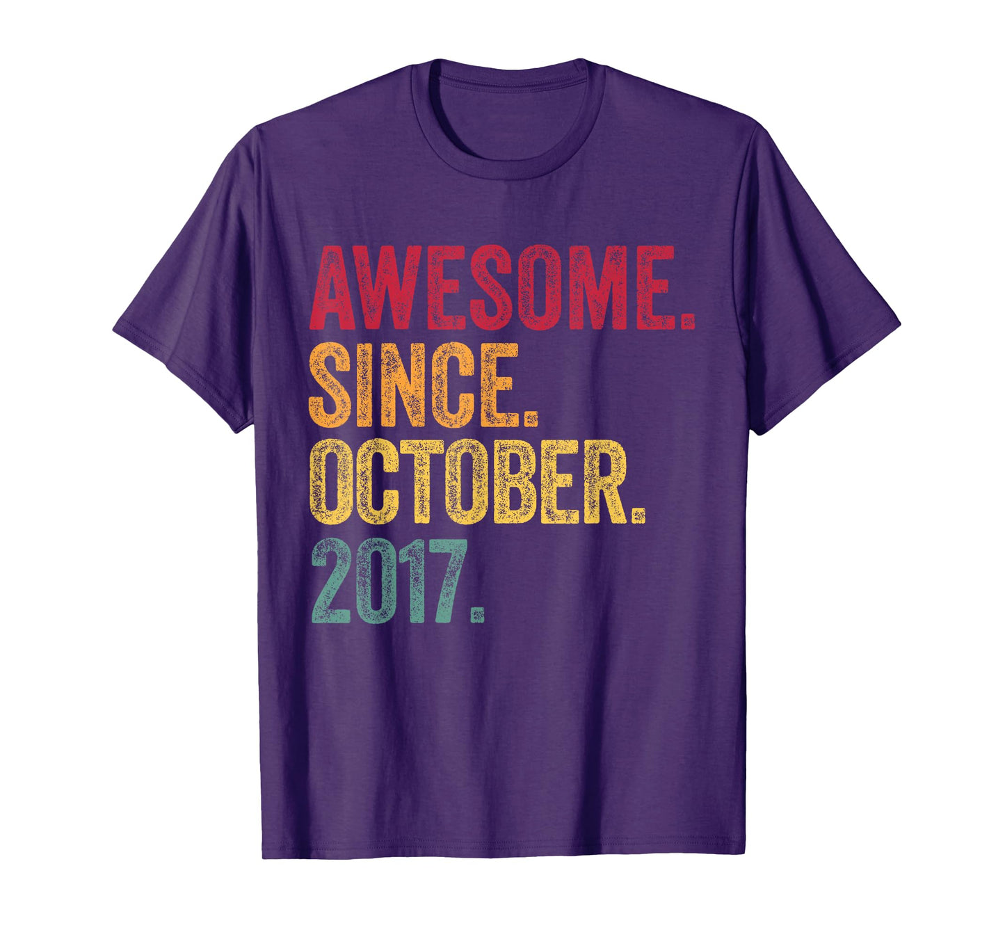 October - Awesome Since 2017-8th Birthday 8 Years Old T-Shirt