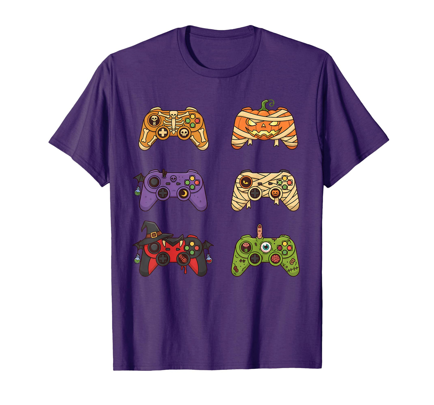 Halloween Skeleton Zombie Gaming Controllers Mummy Boys Kids T-Shirt