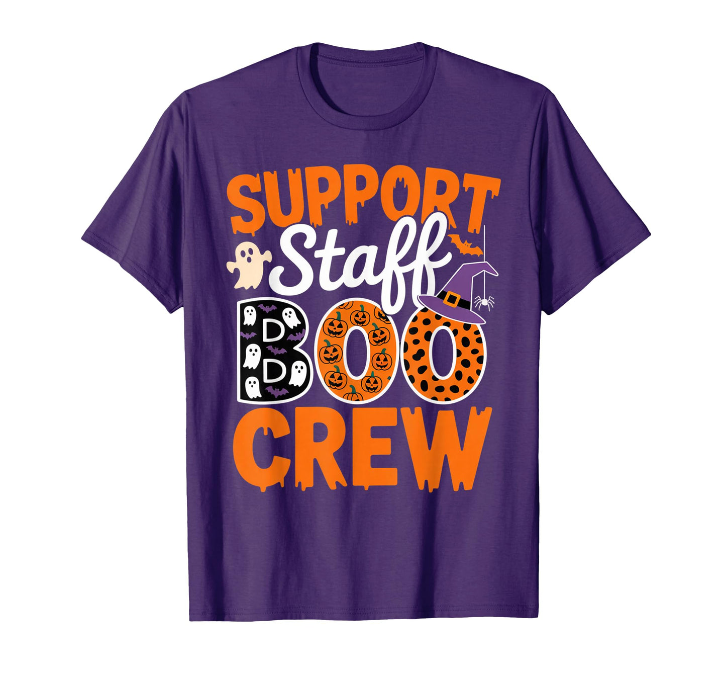 Support Staff Boo Crew Halloween Matching Spooky Outfit T-Shirt