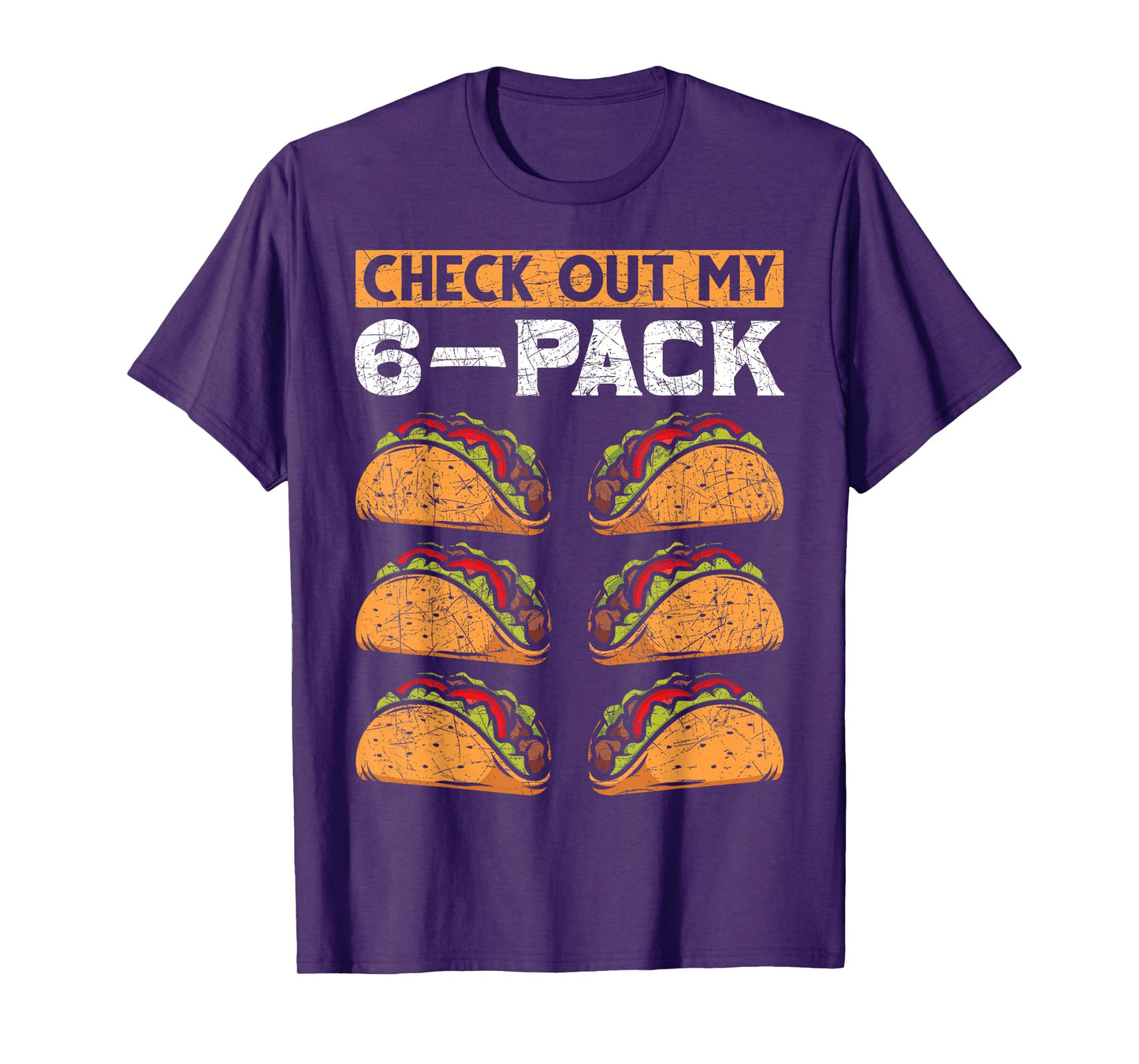 Abs Gym Workout Check Out My 6 Pack Funny Foodie Taco T-Shirt
