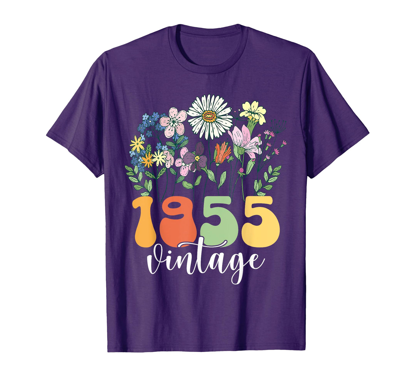 Vintage 1955 Wildflowers 70 Years Old Floral 70th Birthday T-Shirt