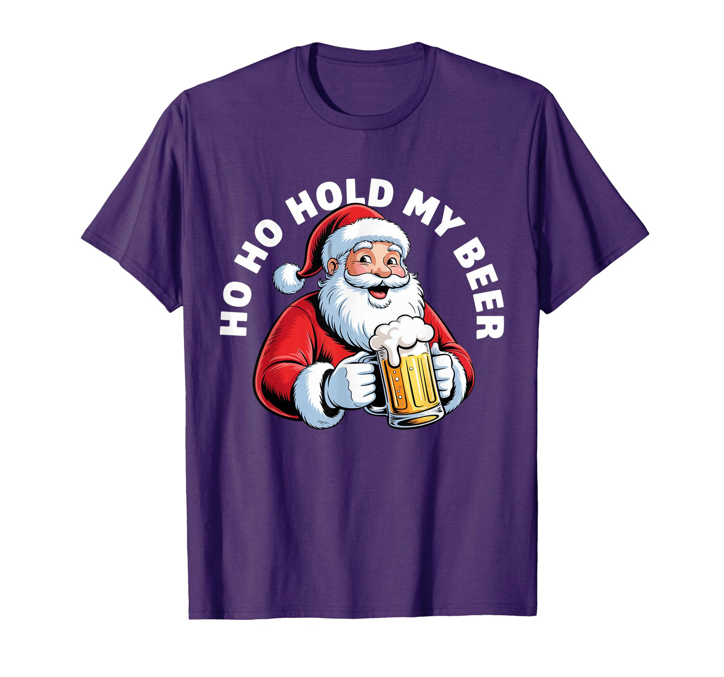 Ho Ho Hold My Beer Christmas Drinking Santa Gifts T-Shirt