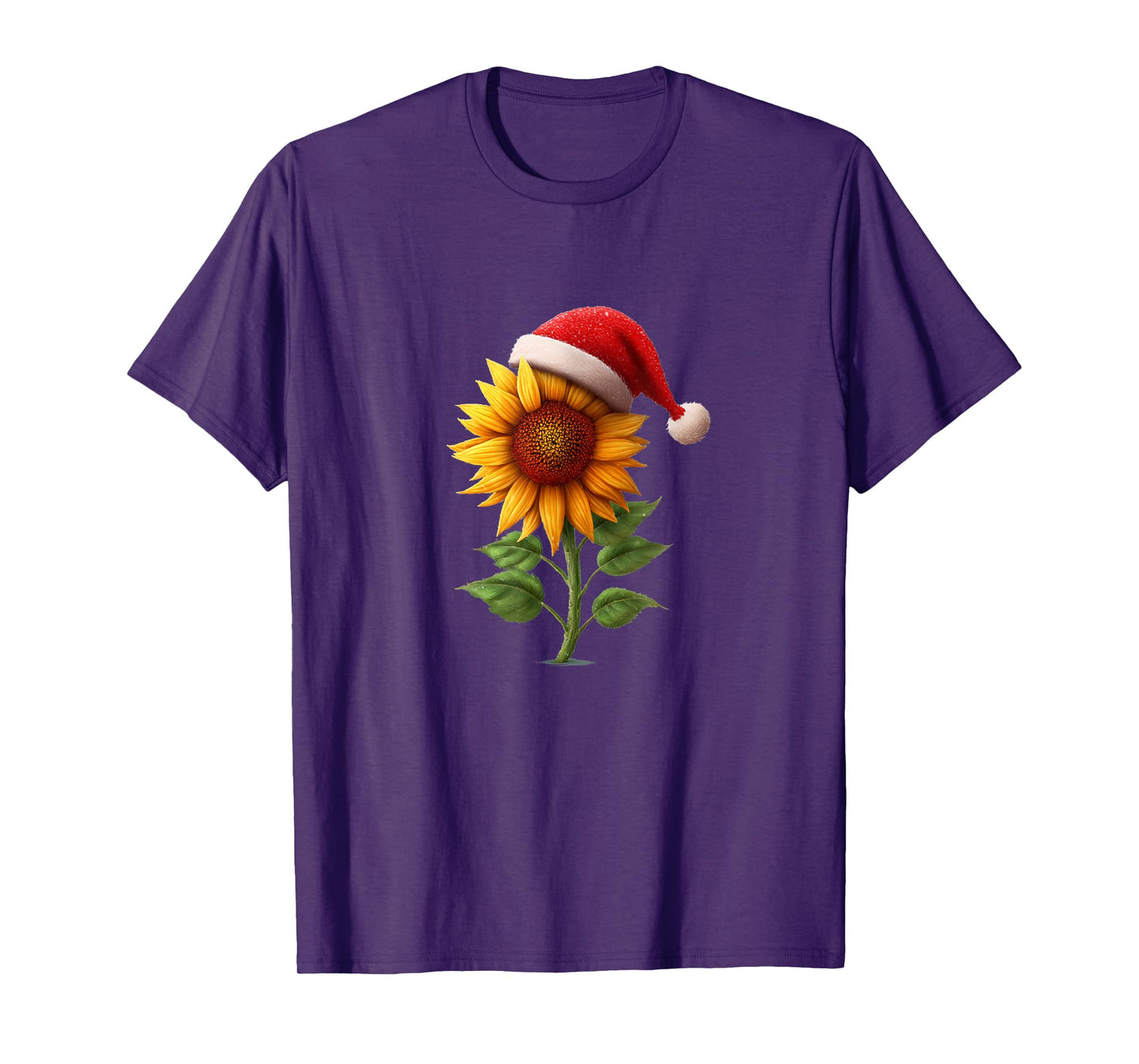 Awesome Sunflower Plant with Santa Hat for Festive Flowers T-Shirt