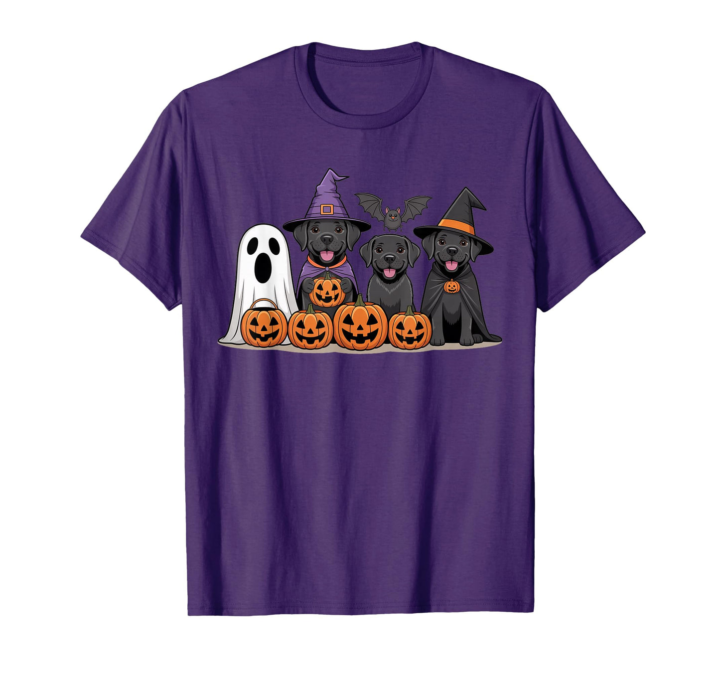 Funny Dog Lover Ghost Witch Pumpkin, Cute Labrador Halloween T-Shirt