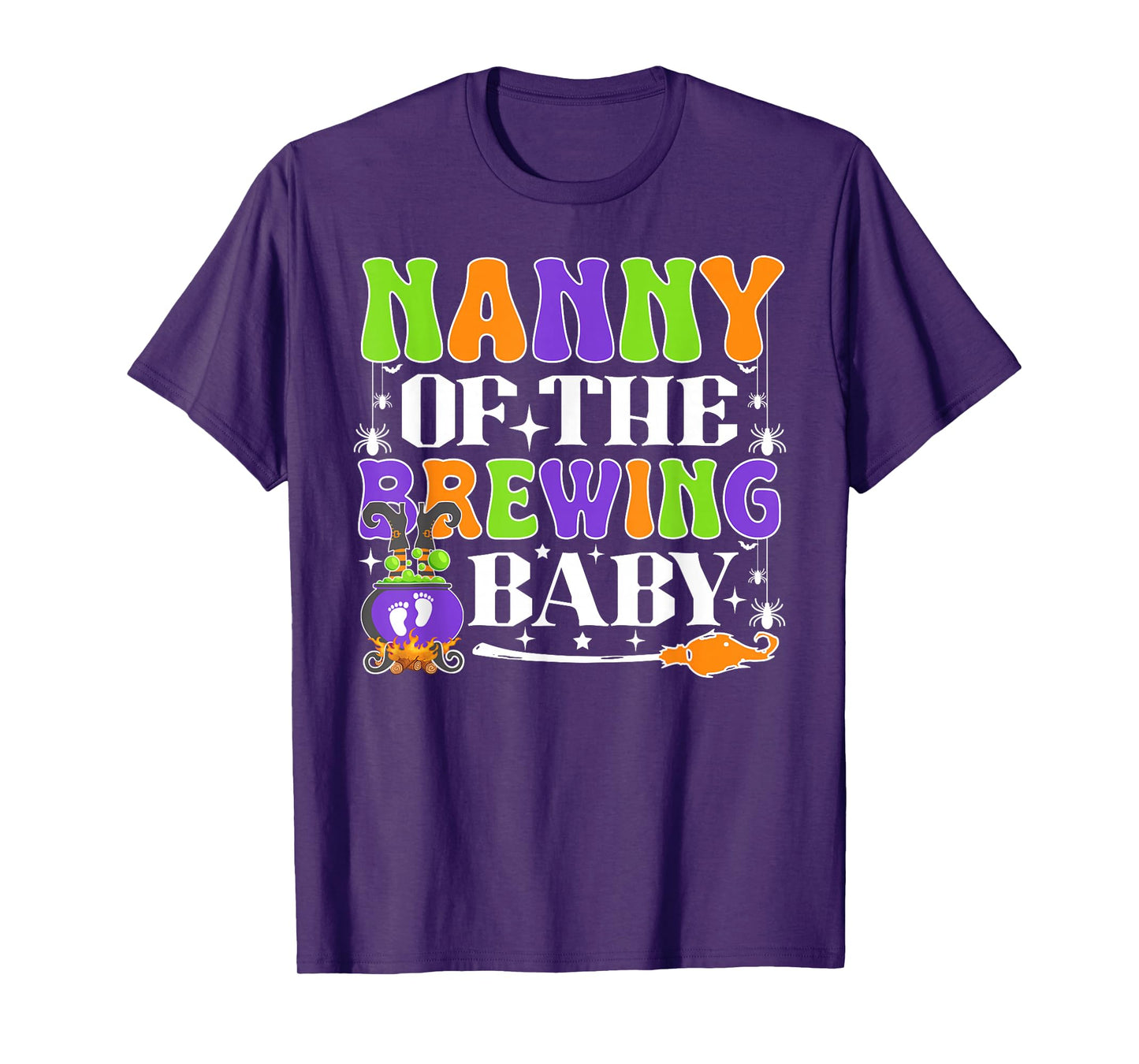 Nanny of The Brewing Baby Halloween Witch Baby Shower T-Shirt