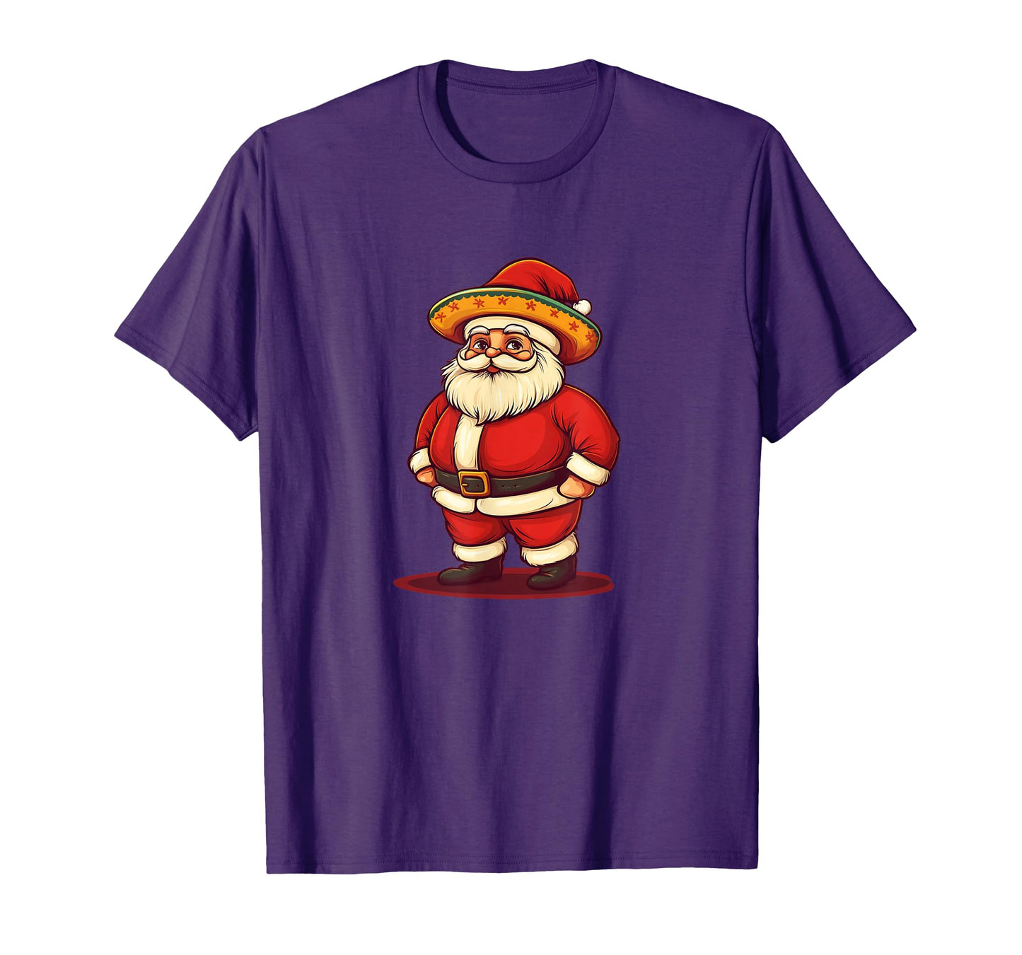 Festive Sombrero with Funny Santa Claus Costume T-Shirt
