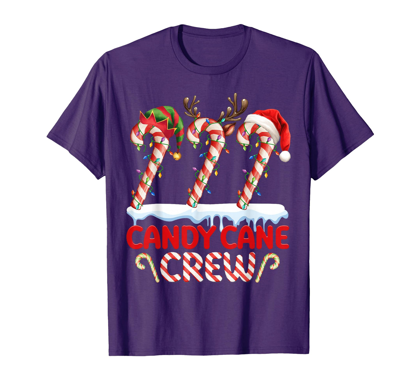 Funny Candy Cane Crew Christmas Family Xmas Santa Xmas Light T-Shirt