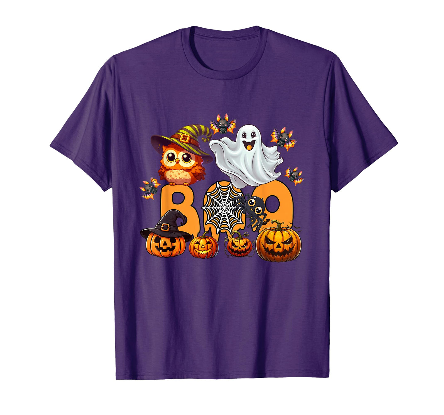Boo Creepy Owl Pumpkin Ghost Spooky Halloween Costume T-Shirt