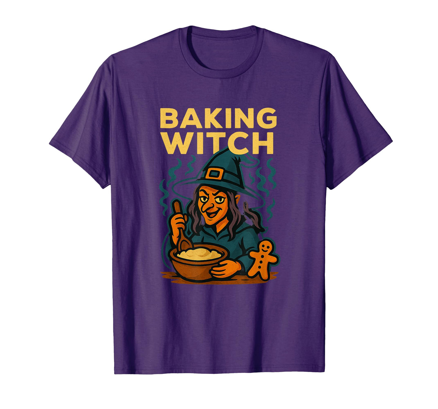 Baking Witch Cartoon Cauldron Cupcakes Pastries Halloween T-Shirt