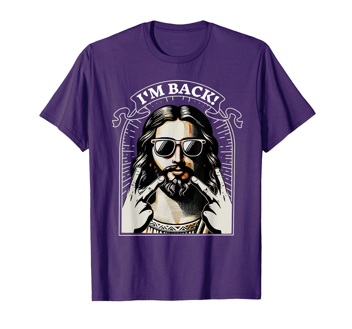 I'm Back Happy Easter Jesus Sunglasses Christian Good Friday T-Shirt