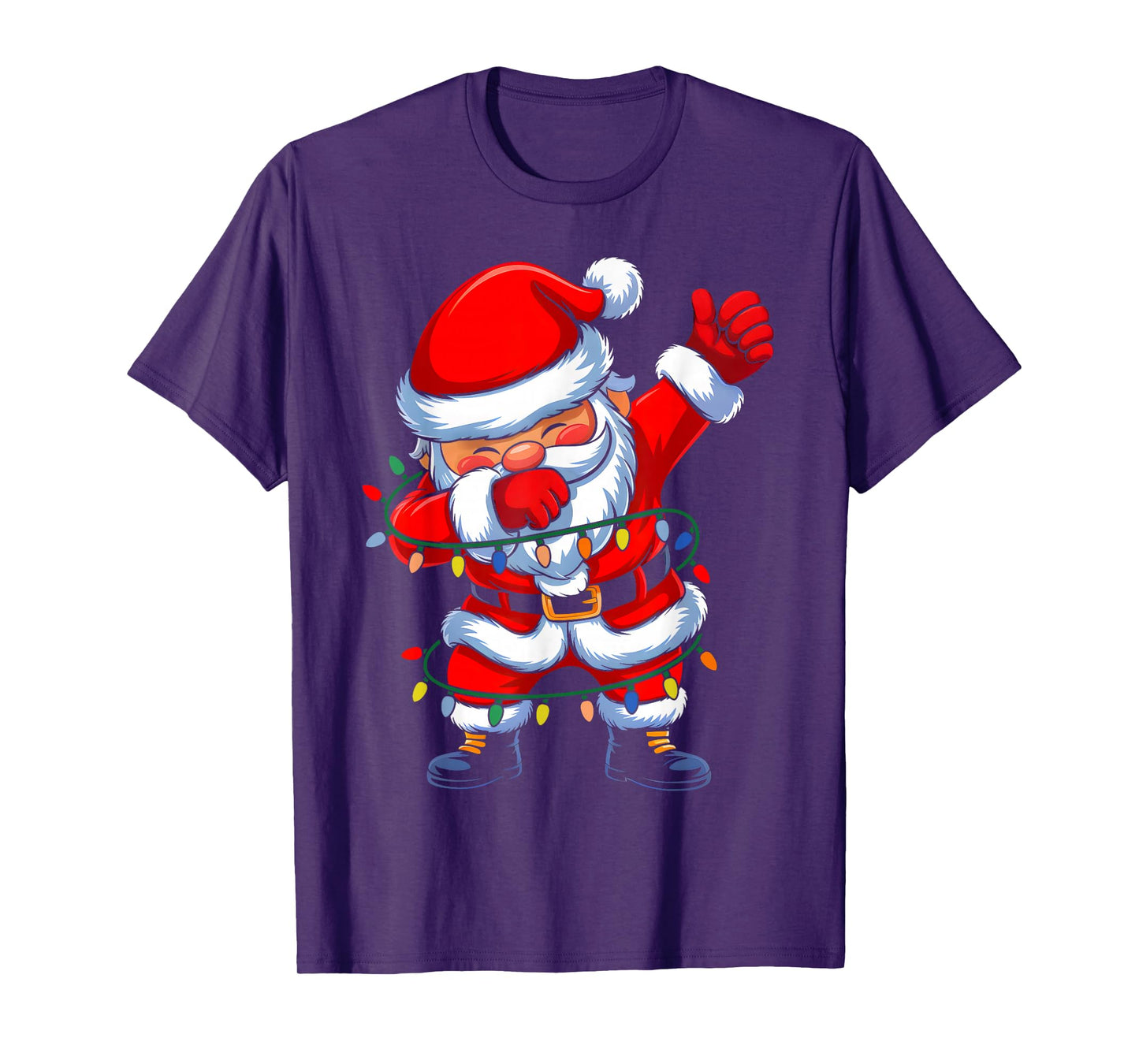 Dabbing Santa Christmas Lights Boys Men Kids Funny Xmas Dab T-Shirt