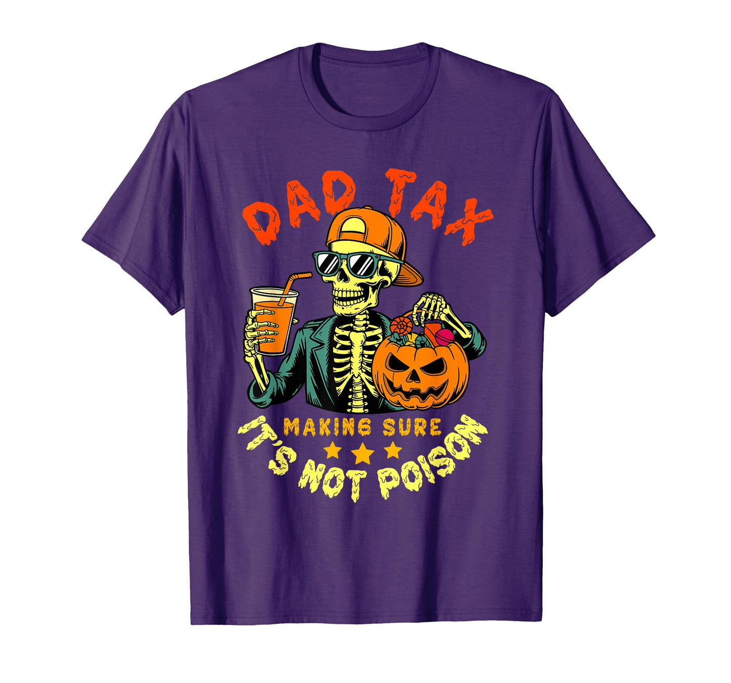 Dad Tax Halloween Pumpkin Candy Funny Skull Men Dad Joke T-Shirt