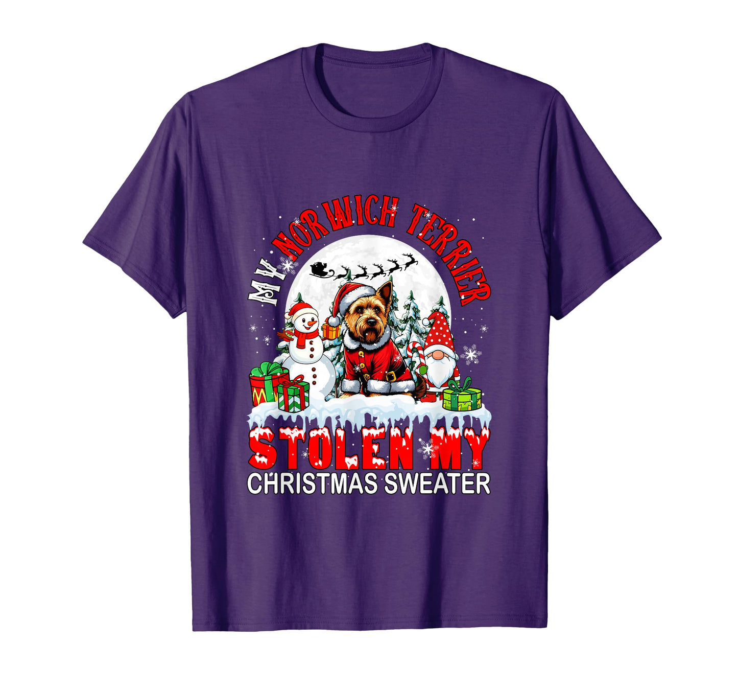 My Norwich Terrier Stolen My Christmas Sweater Santa Dog T-Shirt