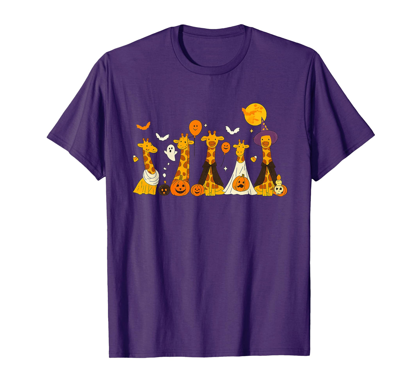 Giraffe Spooky Witch Boo Zombie Cute Halloween Boys Girls T-Shirt