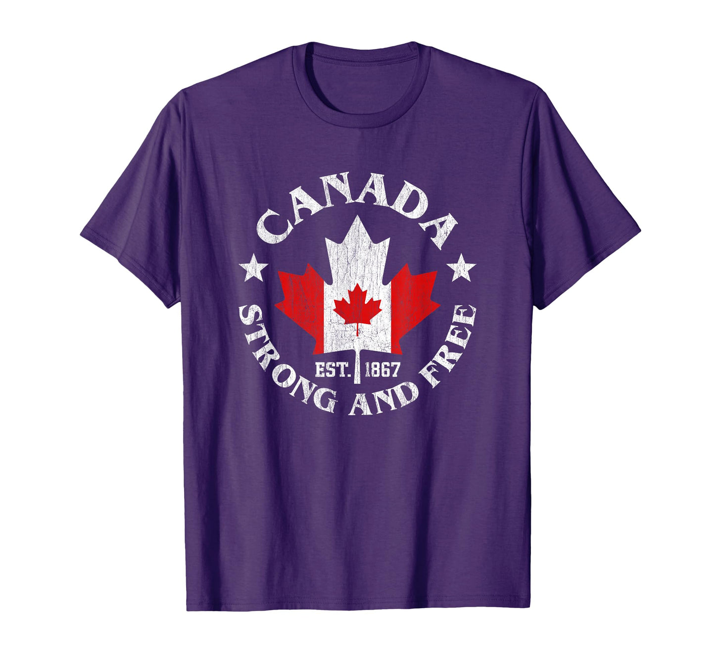 Canada Est 1867 Proud Canadian Vintage Maple Leaf Merch T-Shirt