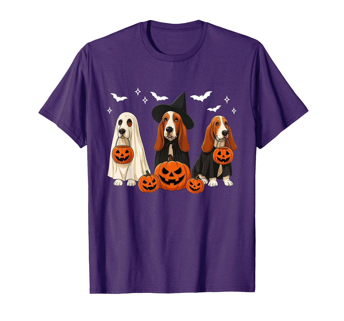 Witch Basset Hound Halloween Basset Hound Ghost Dog Mom T-Shirt