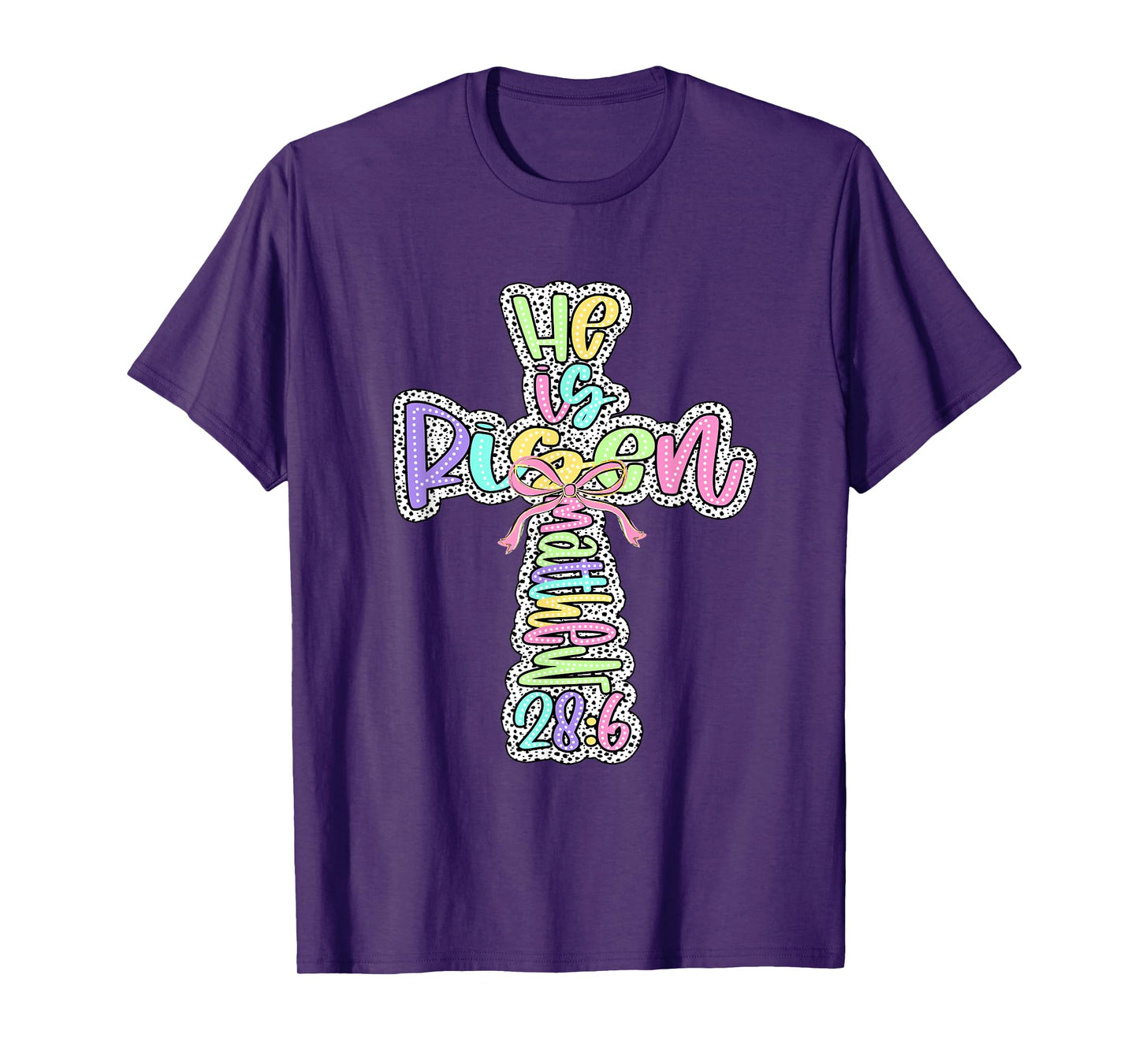 Retro He Is Risen Cross Easter Resurrection Jesus Christian T-Shirt