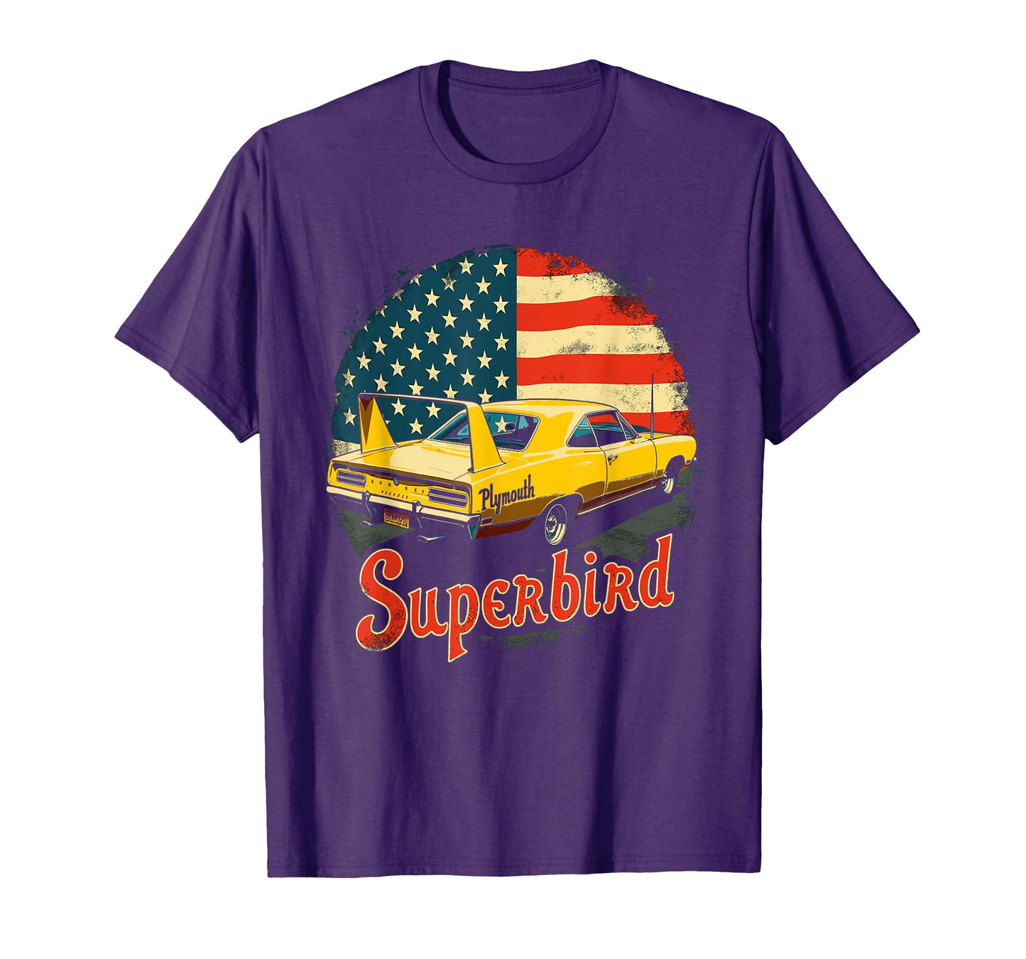 1970 Plymouth Superbird Vintage Classic car American Flag T-Shirt