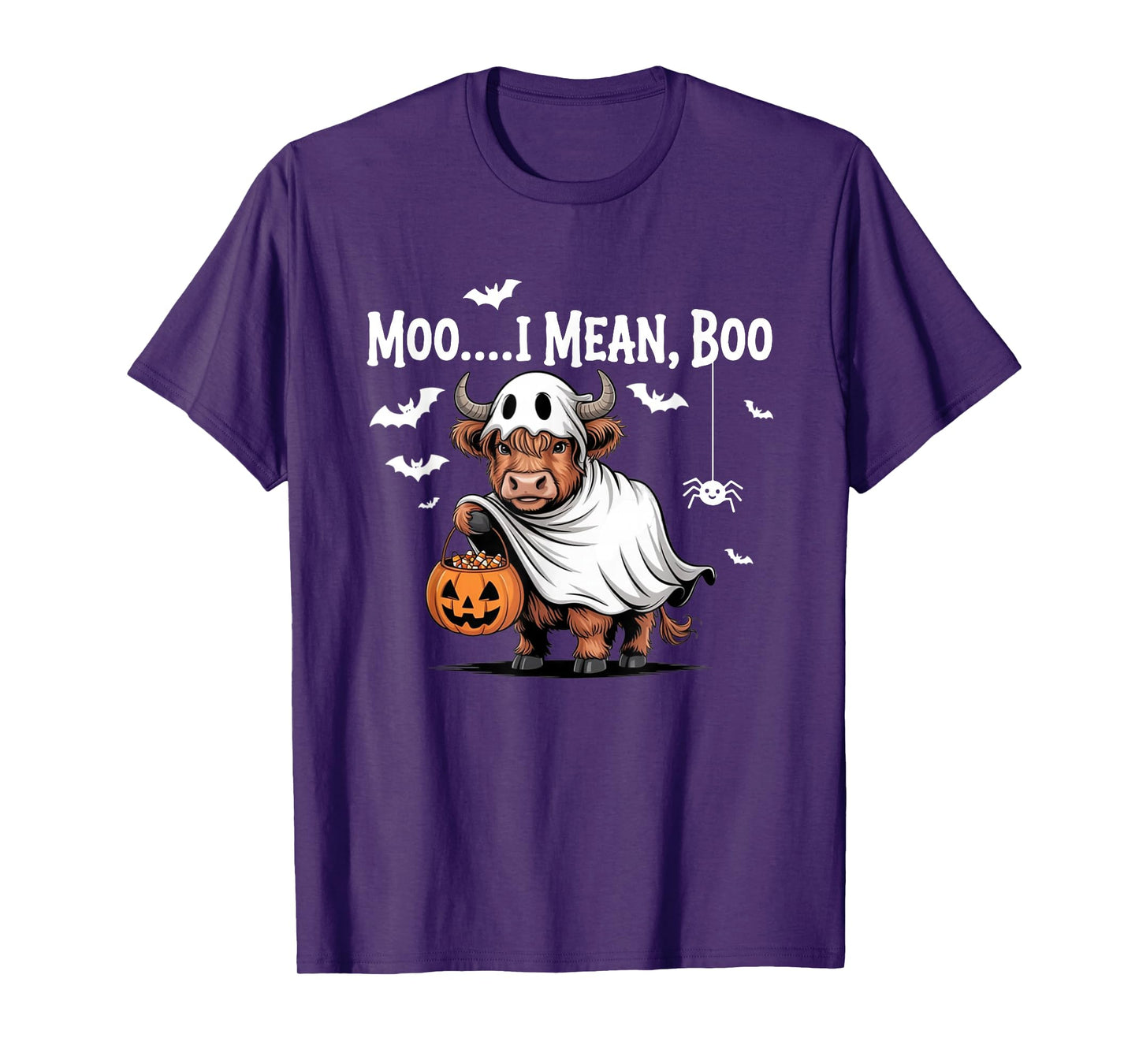 Moo I Mean Boo Spooky Cow Halloween Heifer Cute Ghost T-Shirt
