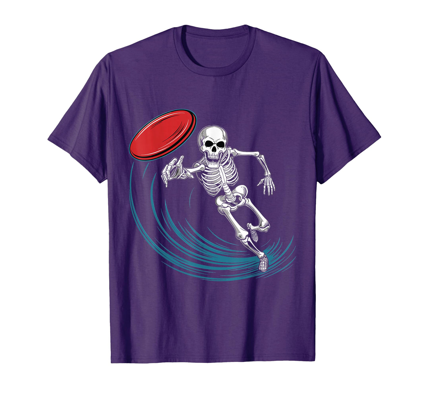 Disc Golfing Skeleton Halloween Men Boys Disc Golf Halloween T-Shirt