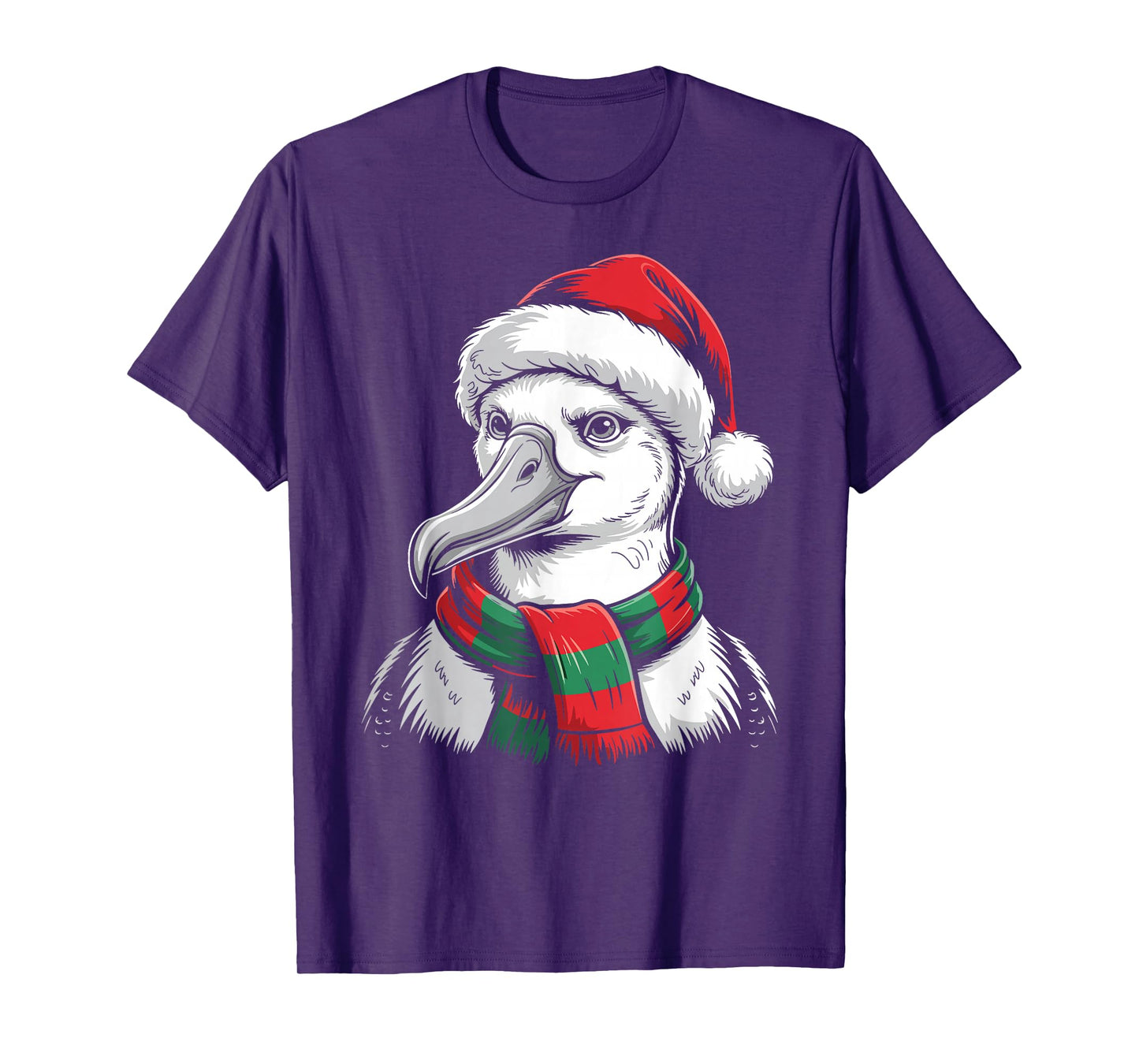 Albatross Xmas Santa Hat Scarf Christmas Costume T-Shirt