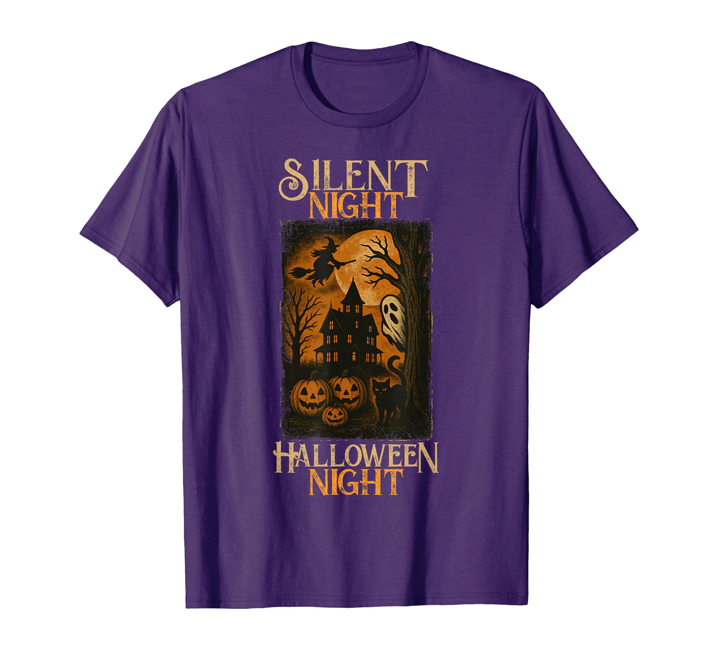 Funny Halloween Poster Silent Night Halloween Night T-Shirt
