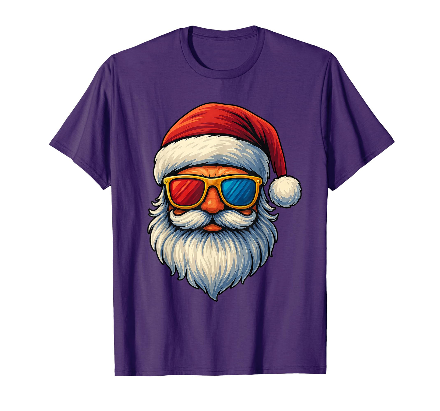 Funny Santa Face Sunglasses Christmas Xmas Men Kids Women T-Shirt