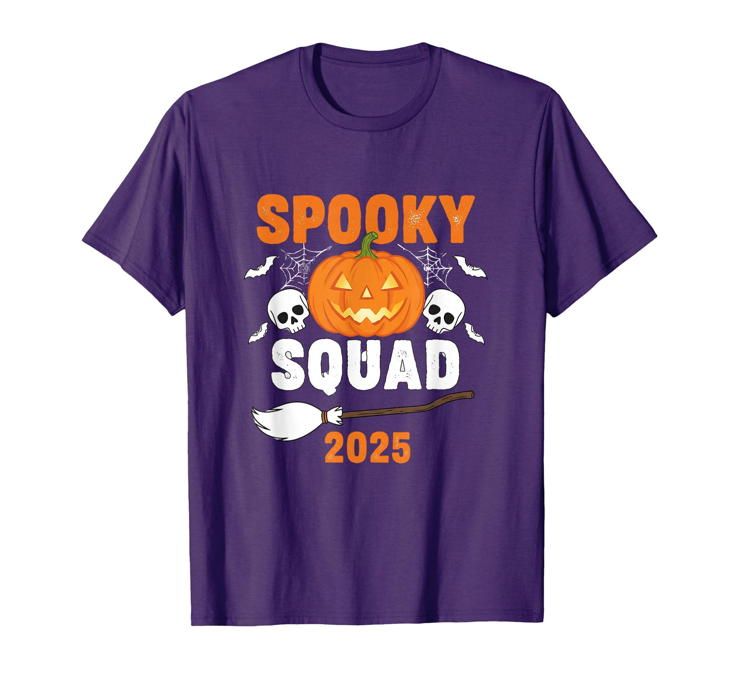 Spooky Squad 2025 Halloween Pumpkin Skull Party T-Shirt