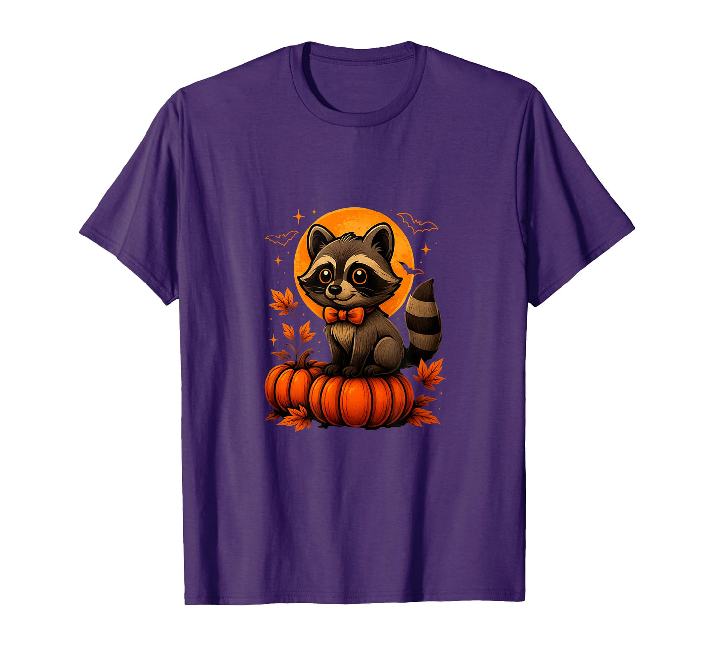 Retro Raccoon Halloween Pumpkin Costume for Women Men Kids T-Shirt