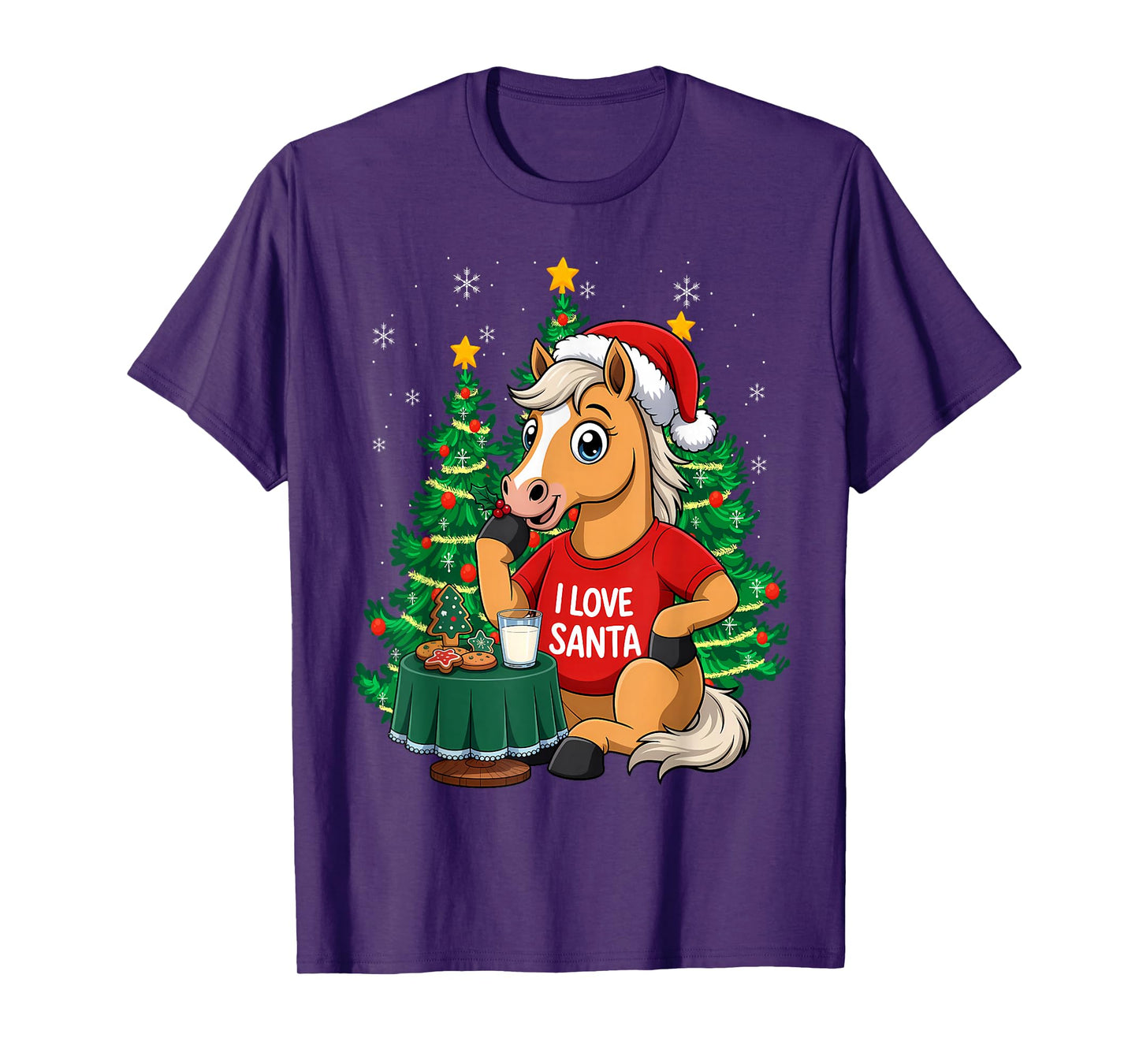 Haflinger Horse I Love Santa Christmas Horses T-Shirt