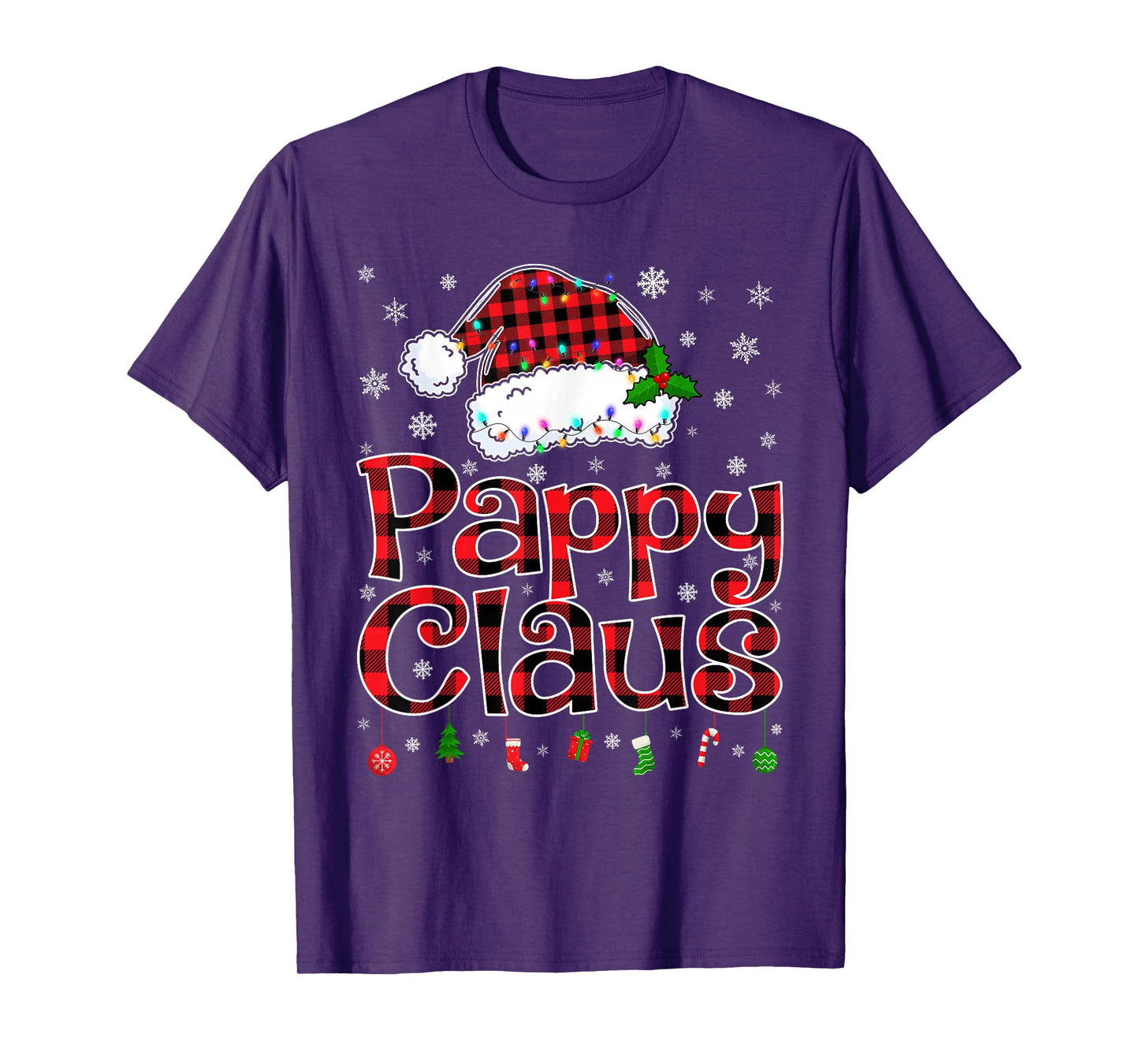 Pappy Claus Christmas Lights Xmas Pajama Matching Family T-Shirt