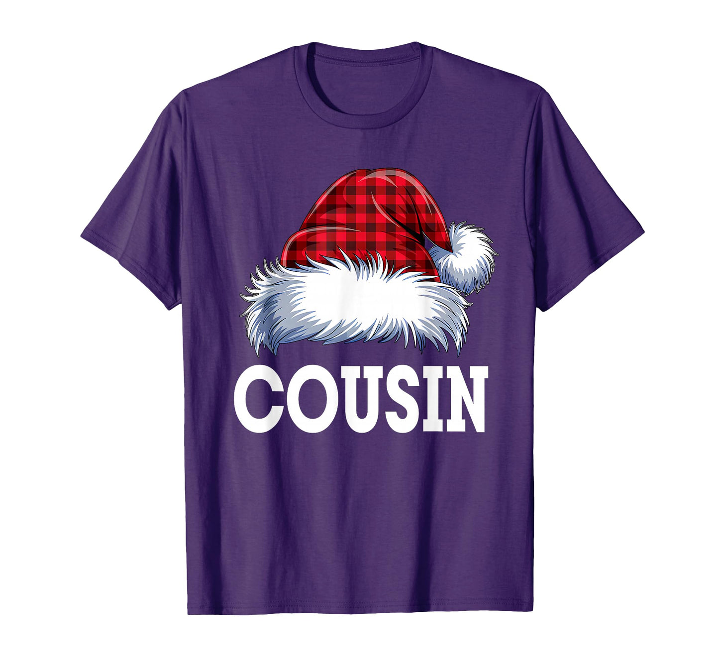 Cousin Santa Red Plaid Christmas Family Matching Pajama Xmas T-Shirt