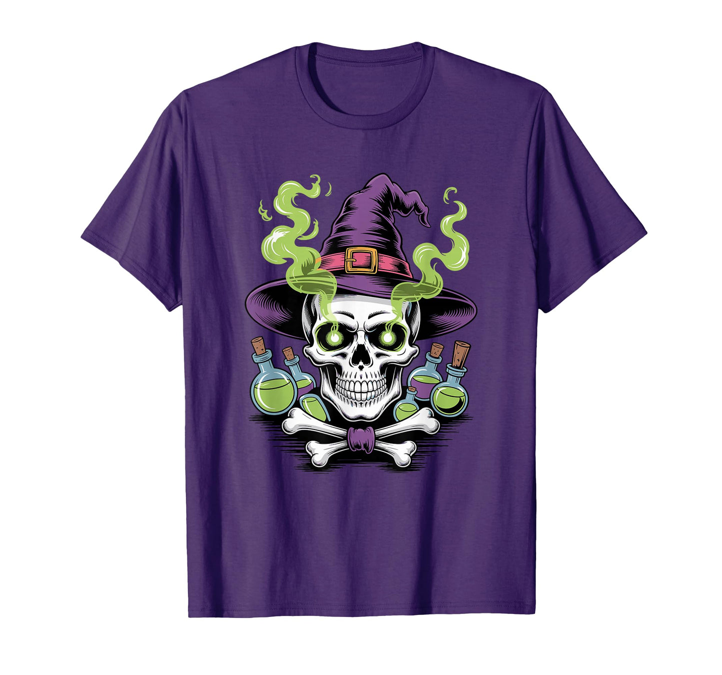 Halloween Skeleton Skull Witch Hat Potion T-Shirt