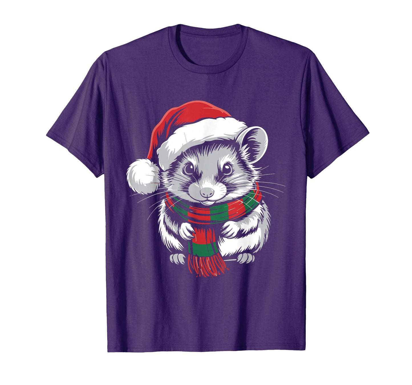 Dormouse Xmas Santa Hat Scarf Christmas Costume T-Shirt