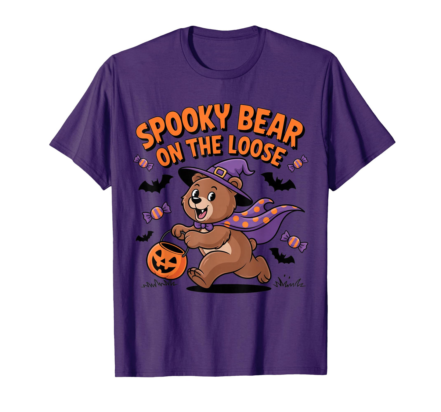Spooky Bear On The Loose Funny Halloween Costume T-Shirt