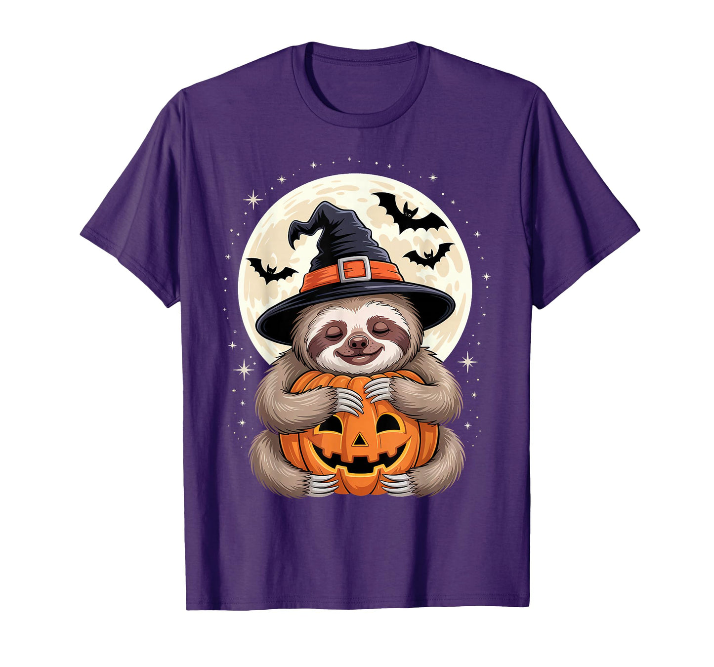 Halloween Sloth Witch Hat Pumpkin Spooky T-Shirt