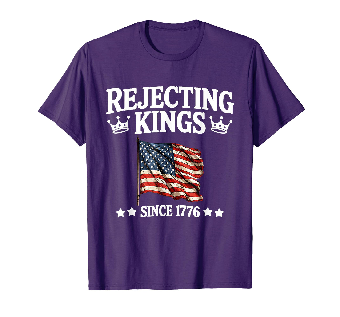Rejecting Kings Since 1776 American Vintage Flag 4th Of July T-Shirt