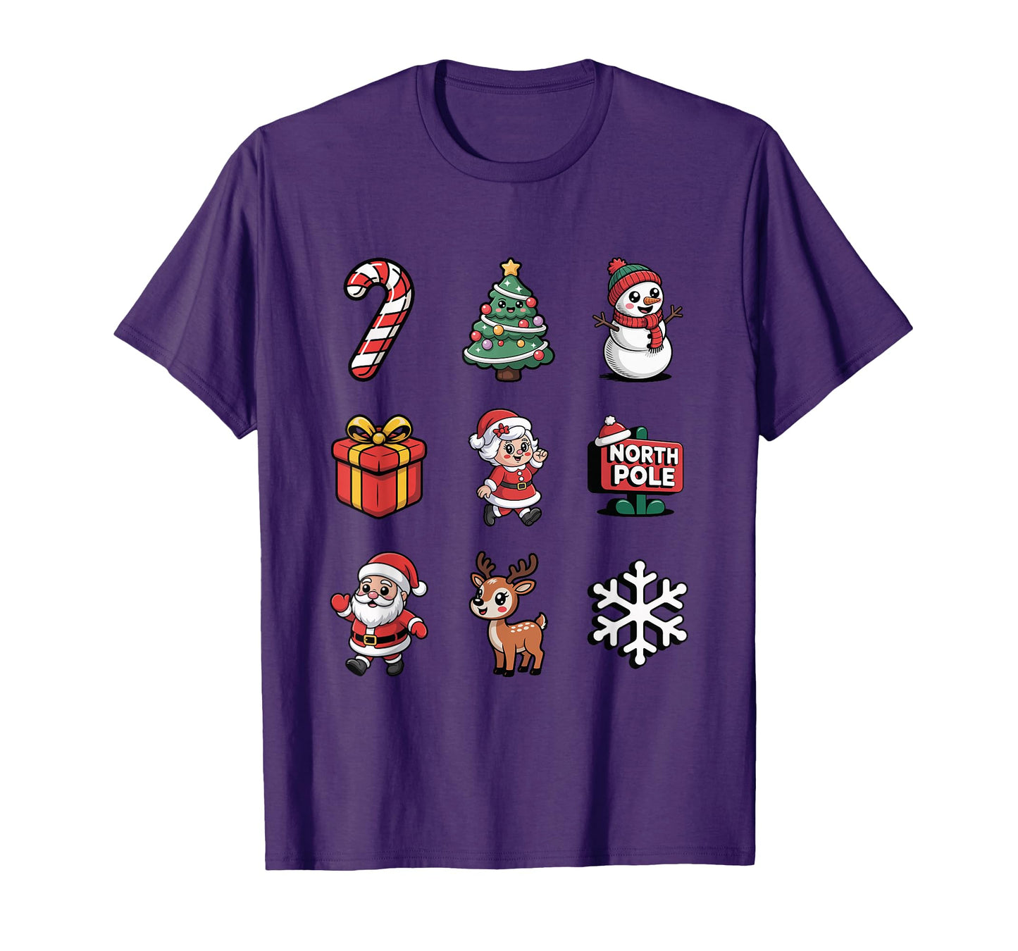 Fun Elf Santa Gingerbread Snowman Holiday T-Shirt