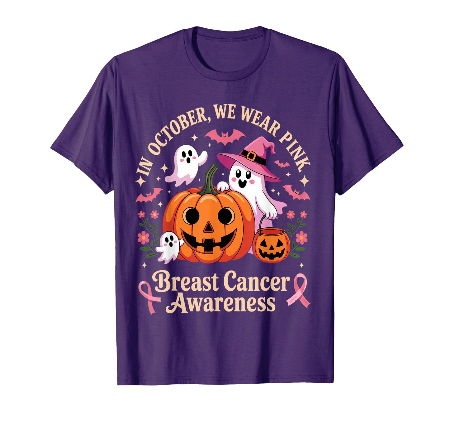 Breast Cancer Awareness Halloween in October We Wear Pink T-Shirt