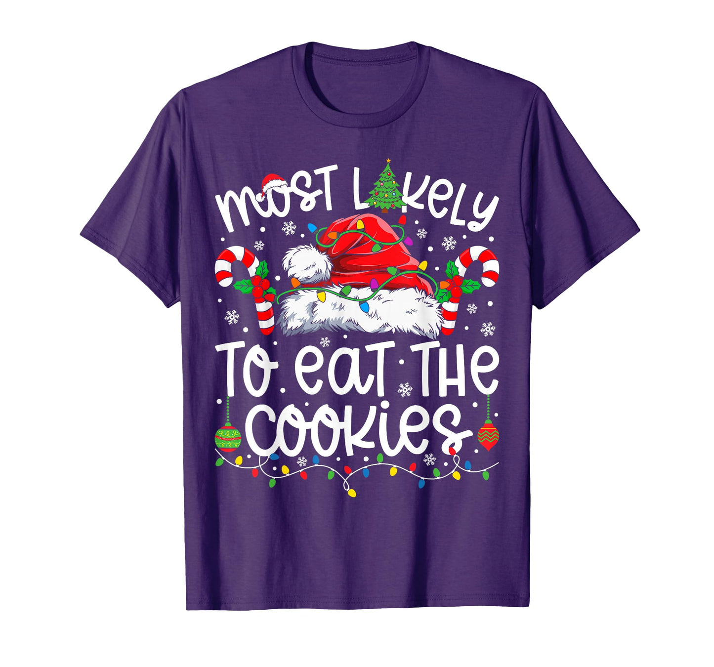 Most Likely to Eat All The Cookies Family Matching Christmas T-Shirt
