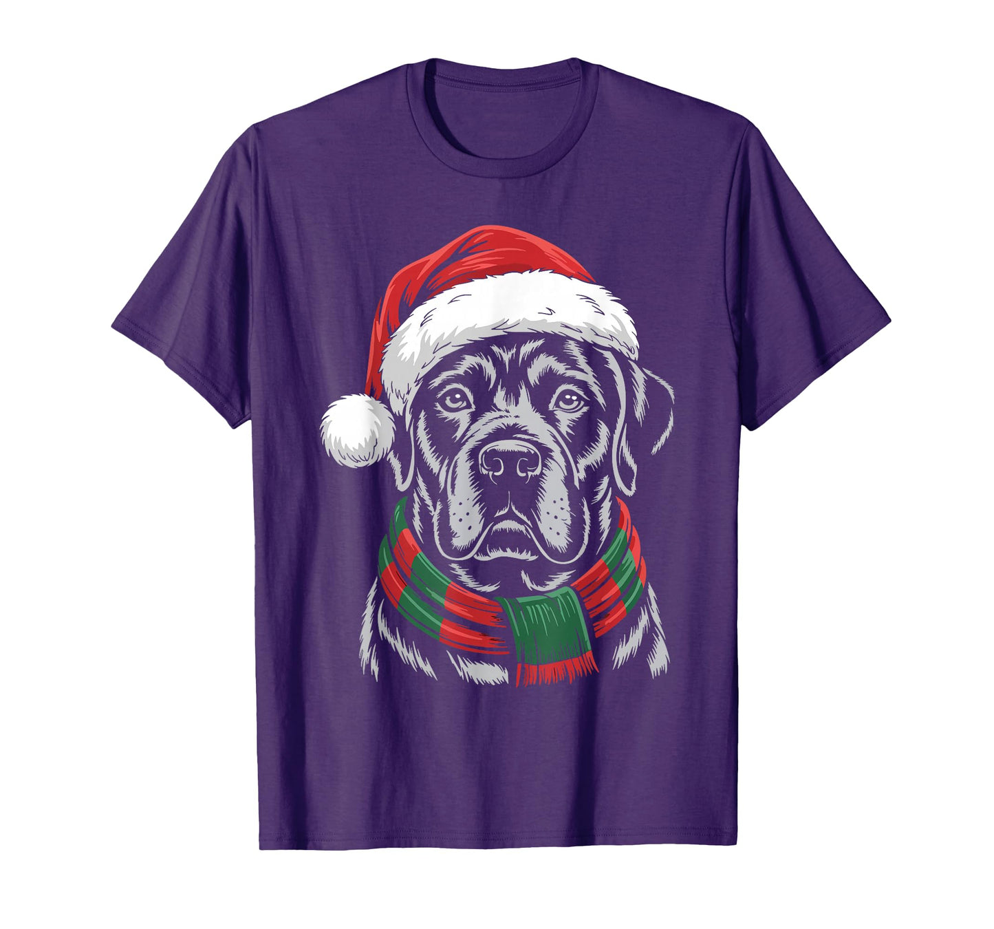 Cane Corso Dog Xmas Santa Hat Scarf Christmas Costume T-Shirt