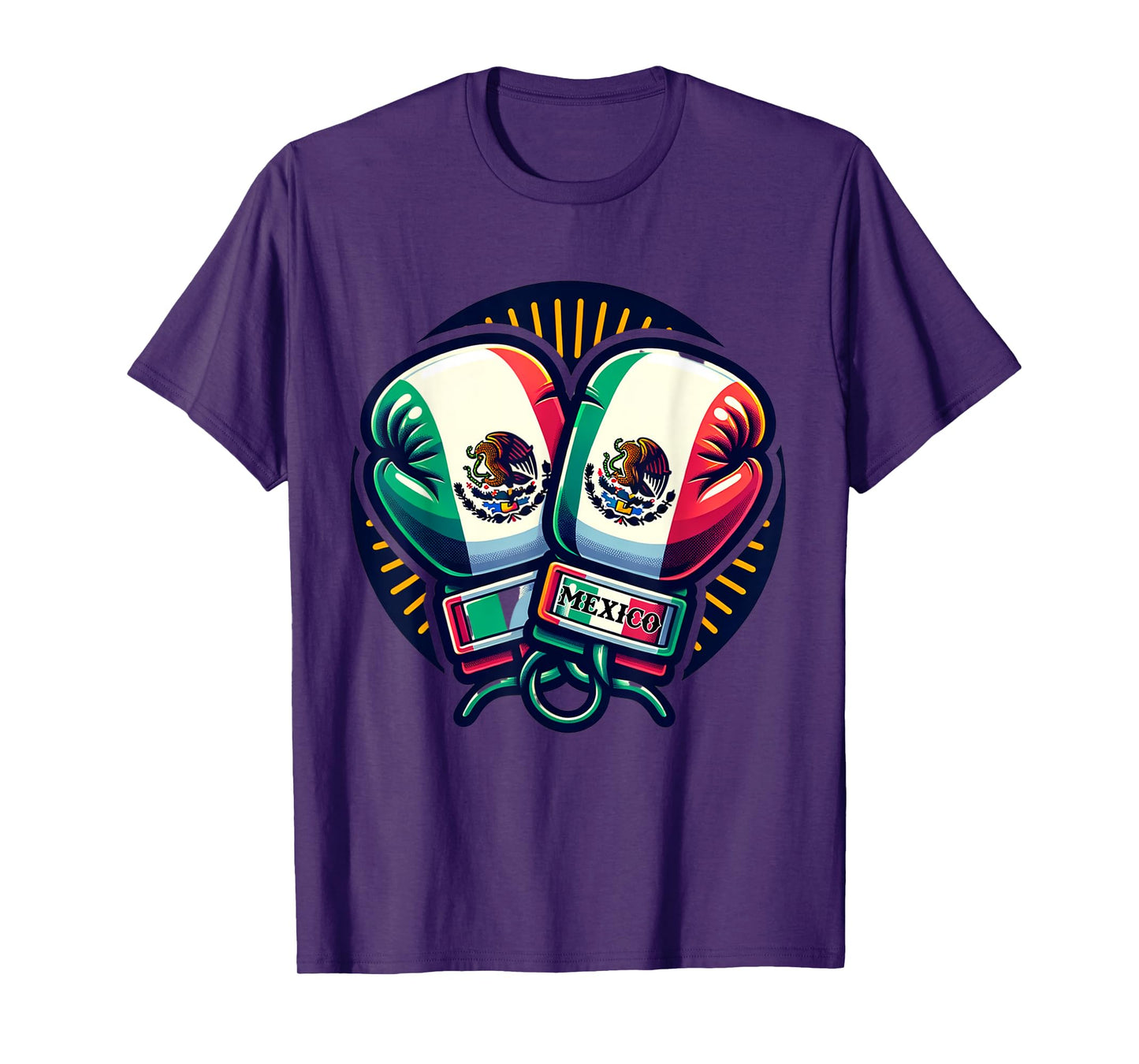 Boxing Gloves Mexico Boxing Vintage Mexican Flag T-Shirt